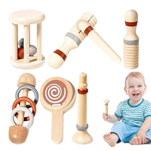 Baby Rattle Teether Toy, Wooden Crochet Rattle, Crochet Baby Rattle, Educational Baby Toy, Baby Rattle Set, Music Learning Toy, Baby Teething Rattle, Baby Boy Girl Toy, Baby Nursing Toy, Wooden Baby