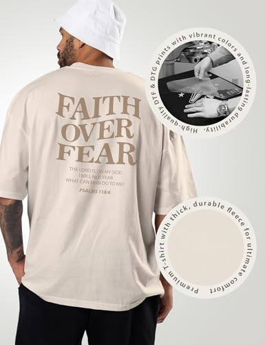 Faith Over Fear Shirt Men - Oversized Christian Religious Shirts - Jesus Faith Over Fear Shirts - God T-Shirt2