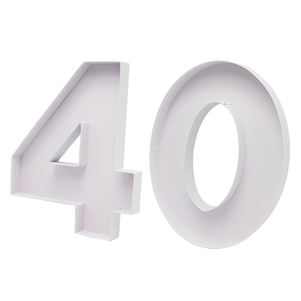 WENPACK 15" Fillable Cardboard Number Charcuterie Board Tray Paper Mache Sweet Cupcake Birthday Box (40)