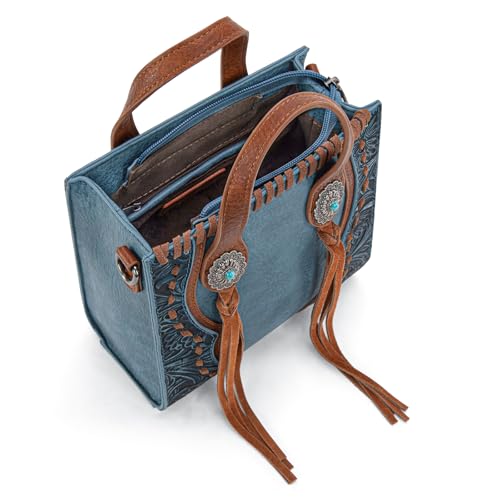 Image of Trinity Ranch Crossbody Bags for Women Mini Handbag Floral Tooled Concho Collection