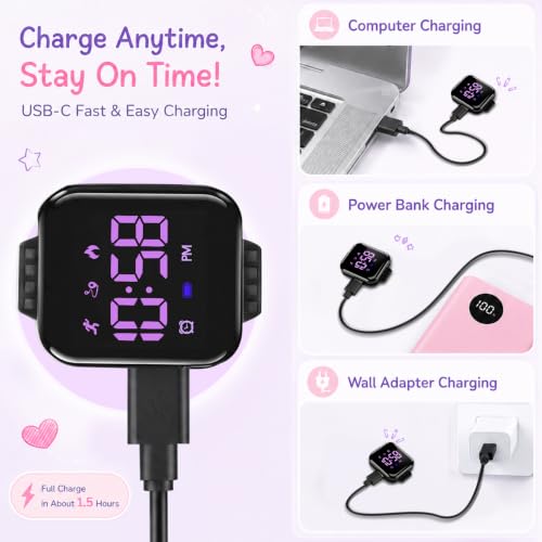 Image of Kids Watches for Girls Boys Digital Sport Watch with Step Counter Pedometer Vibration Alarm Clock, No App Waterproof Fitness Tracker Kids Watch Boys Girls Teens Students Ages 5-16
