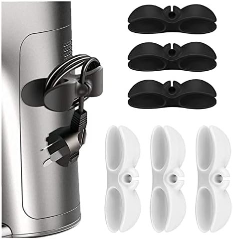 6 Pack Kitchen Appliance Cord Organizer,Adhesive Cable Organizer,Cord Organizer for Appliances.Support for Any Home Appliances Such as Air Fryer,Coffee Maker, Mixer, Toaster (Black, White)