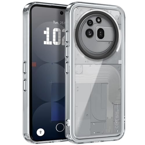 Image of AESTMO Back Cover Case for Nothing Phone 3A Pro 5G | Electroplated Buttons | Stylish Camera Border | Crystal Clear Hard Back Cover Case (TPU & PC, Transparent Bumper)