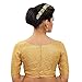 Madhu Fashion Women Brocade Elbow Length Sleeve Readymade Saree Blouse (40,Gold)