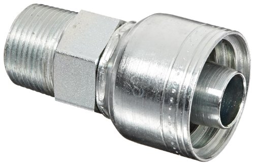 Image of Aeroquip 1AA12MP12 Carbon Steel Global TTC (Thru the Cover) Crimp Hose Fitting Male Pipe, Straight, 3 /4 inch Hose ID, 3 /4 inch - 1 Thread