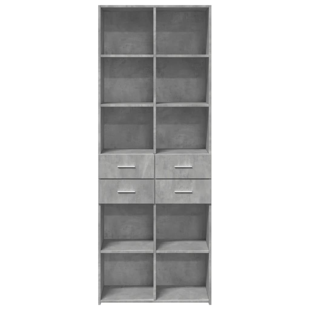 Besenschrank, platzsparend, Mehrzweckschrank, schmal, aus Spanplatte, Grau, Zement, 70 x 42,5 x 185 cm