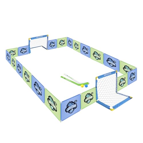 Knee Hockey Set Full Court Mini Hockey Sets -106x96 in Easy to Assemble and Disassemble Very Durable and Reusable Intense Confrontation Stable and Firm