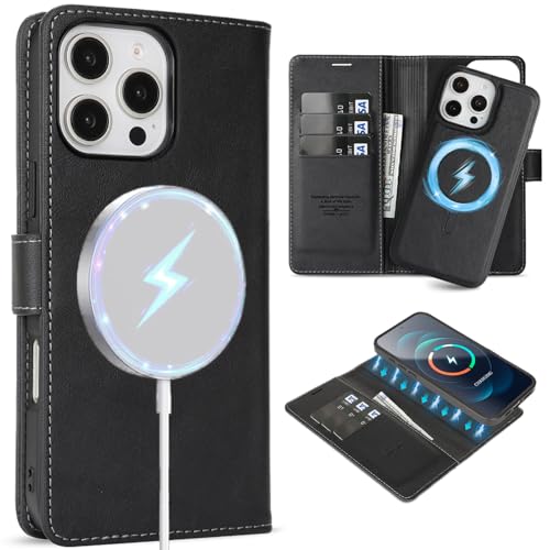 �y2in1 ���̓}�O�l�b�g�z iPhone 16 Pro Max �p �P�[�X Magsafe�Ή� �J�[�h���[ 3�� �蒠�^ �ϏՌ� ���^ �y�� TPU �A�C�t�H��16�v���}�b�N�X �J�o�[ �� (�u���b�N)