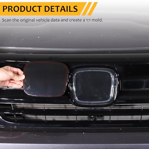 Image of Front and Rear Emblem Cover Trim Compatible with 2015-2022 Honda Pilot Front Emblem Cover Rear Tailgate Emblem Cover Smoked Logo Cover