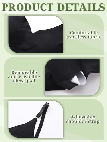 Bencailor 6 Pcs V Neck Bralettes Padded Seamless Bra for Women Wireless Cami Sports with Adjustable Straps4