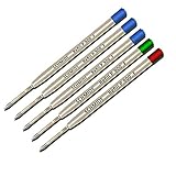 Lanier Combo Pack - 5 Pack - Schmidt P900 F Parker Style Ballpoint Refill Green/Red/Blue Ink Fine Tip
