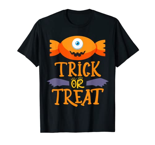 Dulces truco o trato divertido lindo Halloween caramelo niños regalo Camiseta