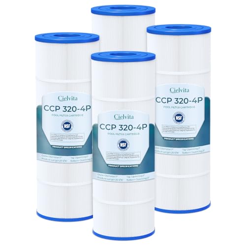 Cielvita CCP320 Pool Filter Cartridge Replacement for Pentair Clean & Clear Plus 320 160340 4 oz Media for Pleatco PCC80-PAK4 for Pentair R173573 178580 for FC-1976 817-0081 320 sq.ft 4-Pack