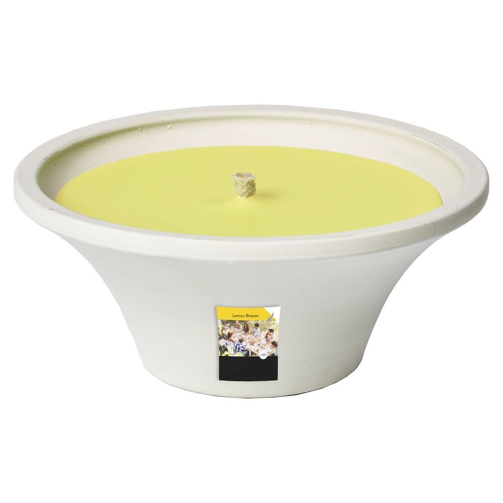 Flammschalen Lemon Breeze Citronella für draußen 4 Stück - Outdoor-Kerzen Terracotta - Für deinen Garten - Feuerschalen im 4er Set - weniger Stiche durch Mücken - 9h Brenndauer - 18x18x7,5 cm