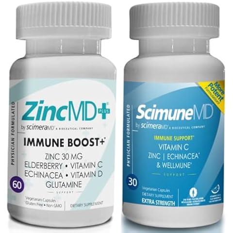 ScimeraMD® ScimuneMD 30CT Immune Support and ScimeraMD® ZincMD Immune Support Supplement for Immune System Support Cover