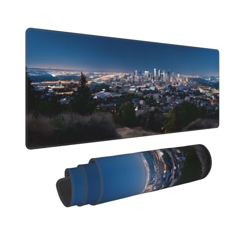 Tapis de souris de jeu Los Angeles Skyline grand format 80x30.5 cm antidérapant