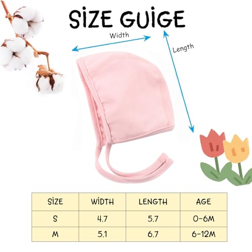 Image of JANGANNSA Newborn Baby Hospital Hat Infant Set Head Cap Lovely Ears Belt Beanie 0-8Months