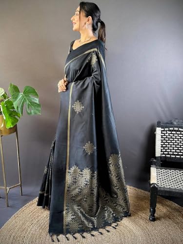 Image of SGF11 Women's Kanjivaram Pure Soft Silk Saree With Unstiched Blouse Piece