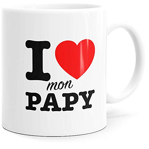 Tazza Papy Love Idea Regalo Originale Amore Stampato in Francia per Festa Nonno, Future Papi, Compleanno Natale o solo per il Divertimento. Dino Tazze il Sorriso e Umorismo dal Risveglio.
