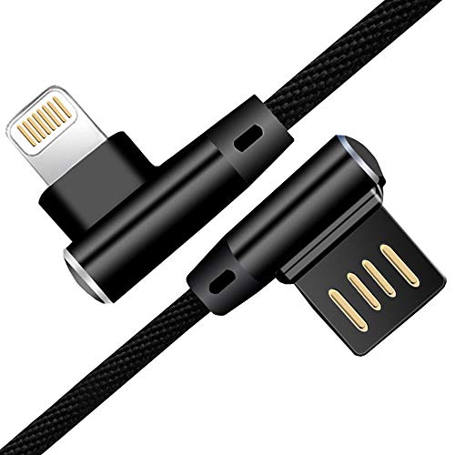 YooGoal - Cable Lightning para iPhone (2 Unidades, Doble 90º y Doble Cara, Carga Rápida de Datos y Sincronización de Datos) 6.6FT 2M Negro