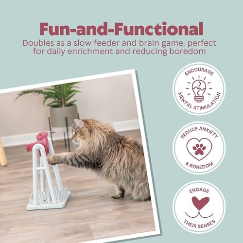 TRIXIE Cat Activity Turn Around Strategy Game, Slow Feeder, Interactive, Treat Toy, All Breed Sizes 9 x 7 x 13 in. 2