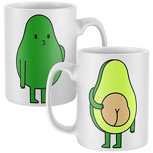 Purple Print House Rude Avocado Mug - Funny Birthday Funny Gifts For Her - Easter Coffee Tea Cup, White, One Size