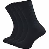 GAWILO Tennissocken für Herren (4 Paar) | sehr hochwertige Sportsocken | Retro Socken mit verstärkter Ferse und Spitze (as3, numeric, numeric_43, numeric_46, regular, regular, schwarz, 43-46)
