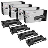 LD Products Compatible Replacement for HP 26X Toner Cartridge CF226X 26A CF226A for Laserjet Pro M402d M402dne M402dw M402n MFP M426fdw MFP M426dw (HY Black, 4-Pack)
