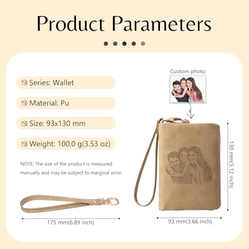 Personalized Photo Wallet for Women – Custom Engraved Leather Wallet with Credit Card Slots, Gift for Mom, Wife, Sister, Daughter, Friends – Birthday, Anniversary, Mother’s Day (Brown)2