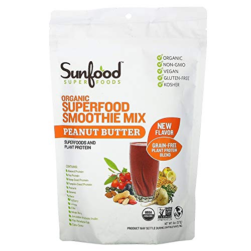 Sunfood Superfood Raw Organic Smoothie Mix - Vegan Superfood Protein Smoothie Powder, Drink Mix with Fruit & 12g Plant Based Protein for Women & Men - 8 oz Bag image 4