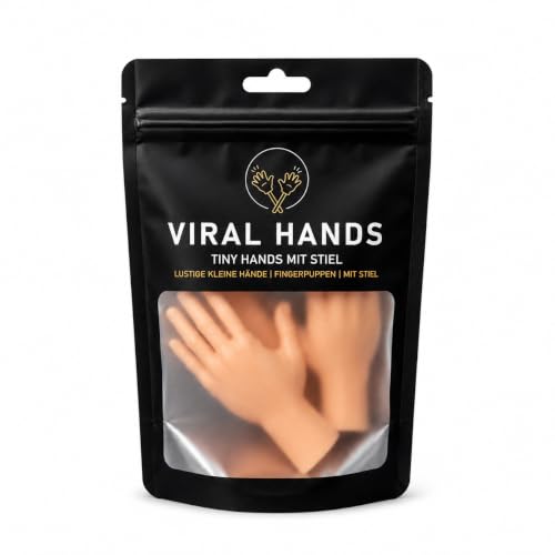 Tiny Hands - Viral Hands - Lustige kleine Hände mit Stab | Spaßartikel | Fingerpuppen | mit Stiel