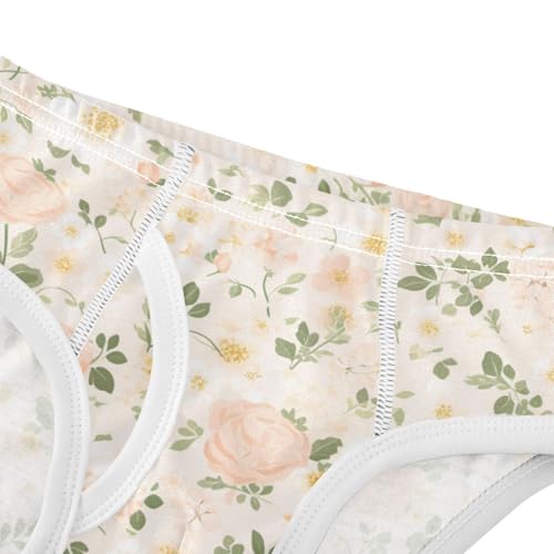 KLL Beautiful Vintage Pattern Bouquets Toddler Boy Comfort Athletic Underwear Cute Children Panties4