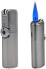 Butane Torch Lighter - Windproof Lighter with Punch and Replaceable Flint, Adjustable Refillable Triple Jet Flame Lighter for Grill BBQ Candle Camping, Men Gift, 1PCS Black