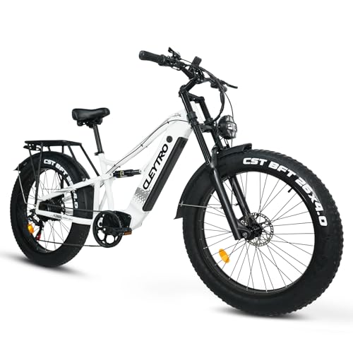 Lohang Bicicleta Eléctrica para Adultos, MTB 26 Pulgadas, Batería 48 V 18 Ah, Autonomía de hasta 40-90 km, Motor único, doble amortiguadores, 7 velocidades, bicicleta eléctrica de playa y nieve (18