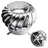 110-400mm Edelstahl Drehend Schornstein Ventilator Dachventilator Drehbarer Dach Kaminabdeckung Schornsteinaufsatz, Drehbarer Kugelaufsatz(350mm/13.78in)