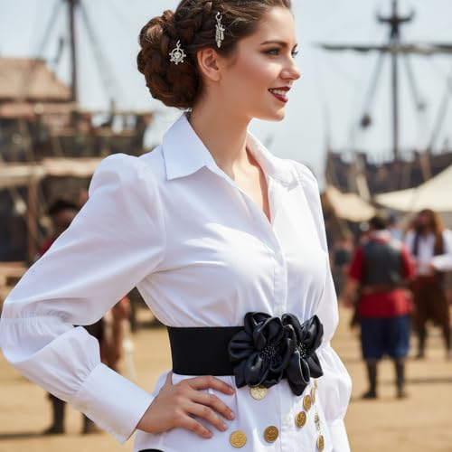 Flower Stretchy Wide Elastic Waist Belt,Fashion Skinny Floar Corset for Ladies Jeans Dresses Accessories3