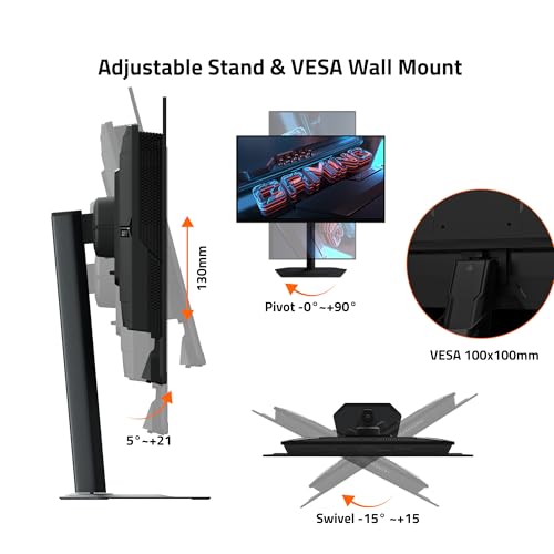 Image of GIGABYTE - MO27U2-27 inch QD-OLED Gaming Monitor - UHD 3840x2160-240Hz - 0.03ms GTG - AMD FreeSync Premium Pro, G-SYNC Compatible - Type C KVM - HDMI, DP, Type-C - Height and Tilt Adjustable - Black