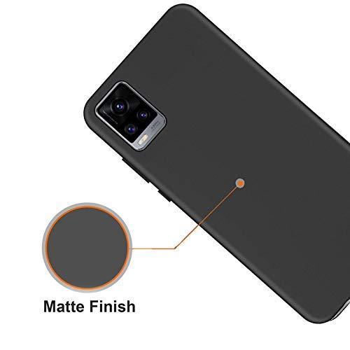 Image of FITSMART Shockproof Silicon Matte Tpu With Camera Protection Flexible Back Cover Case For Vivo V20 (V2025), Black
