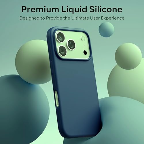 Image of Silicone Case for iPhone 17 Pro Max 6.9-Inch, Silky-Soft Touch Full-Body Protective Phone Case, Shockproof Back Cover for iPhone 17 Pro Max (Marine Blue)