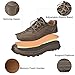 WDCZYA Men's Lightweight Waterproof Hiking Shoes Comfortable Leather Non-Slip Platform Slip On Trekking Trail Shoes Casual Fashion Outdoor Walking Work Sneakers (Khaki,12)