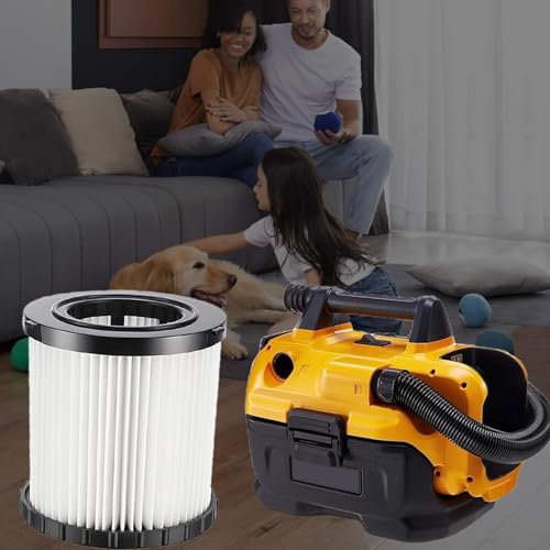 Image of 9 Pack DCV5801H DCV580H Vacuum HEPA Filter for DeWalt DCV580H, DCV581H 20V MAX Wet /Dry Vacuum, Washable and Reusable, 6 Foam Sleeve Filters and 1 Brush