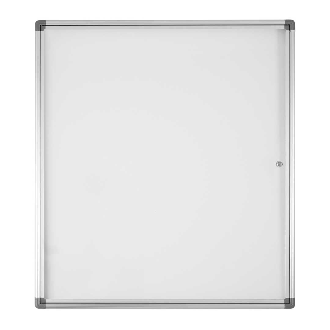 Bacheca Magnetica da Parete per Interni in Alluminio Con Anta Battente in Metacrilato per Ufficio e Condominio con Chiavi Incluse (12xA4)