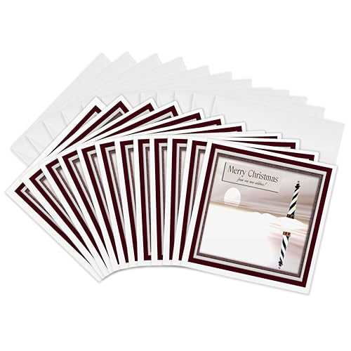 Cartes de voeux Joyeux Noël de notre nouvelle adresse Light House 15,2 x 15,2 cm lot de 12