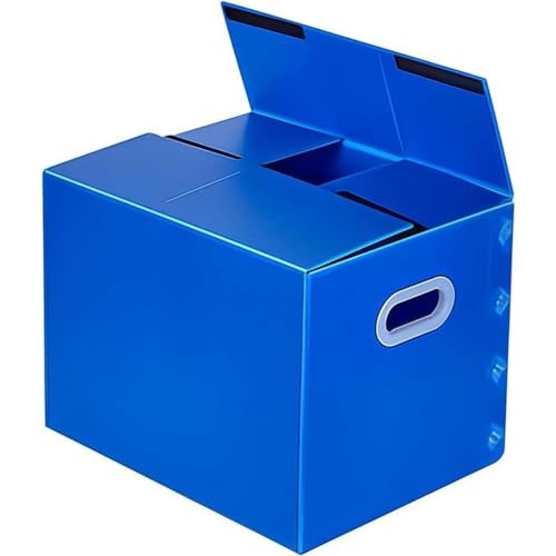 折りたたみ式プラダン収納ボックスプラスチック段ボール製 取っ手付き書類整理・引越し用 (60*40*35 cm-2枚,ブルー)