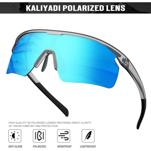KALIYADI Polarized-Sunglasses-Men Mens-Sunglasses Sports Sun-Glasses: UV400 Protection for Fishing Golf Running3