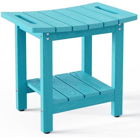 oridom HIPS Shower Benches for Inside Shower, Shower Stool with Space-Efficient Storage Shelf, Waterproof Shower Chair Seat for Spa Bathroom(Sky Blue) Cover