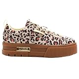 PUMA Women's Mayze Leopard Sneaker, Summer Melon-Puma Team Gold, 8 Medium US