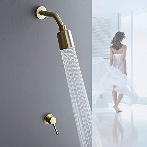 Ensemble de robinets de douche dorés avec mitigeur eau chaude froide - 3