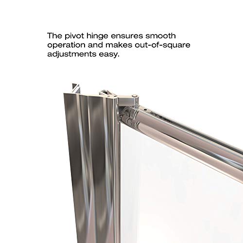 Basco Sopn00A3663Clsv Sopora Single Swing Shower Door, Chrome, 35.125-36.875 In. Wide X 63.5 In. High, Clear Glass #TOP3