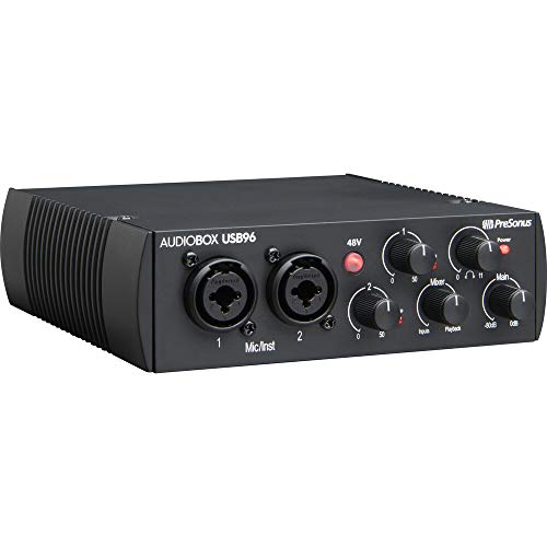 Image of Presonus AudioBox 96 Audio Interface (May Vary Blue or Black) Full Studio Bundle with Studio One Artist Software Pack w /Mackie CR3 Pair Studio Monitors and 1 /4 inch Instrument Cables